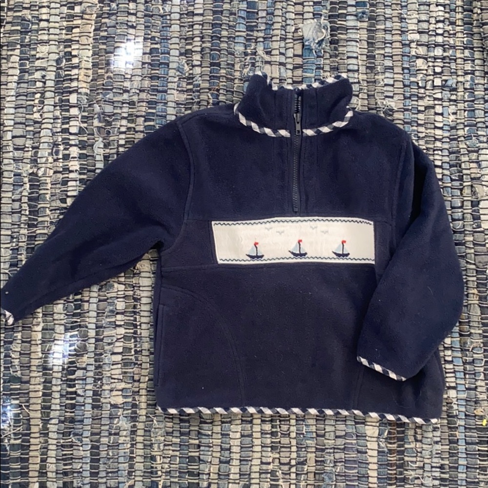 Boys Smocked Fleece with Sailboats